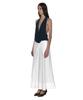 Partimento Woman Pocket Pointed Flare Maxi Skirt_White