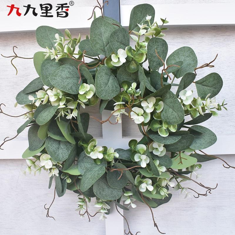 Realistic Eucalyptus Wreath Wedding Door Decor Party Home Styling Photography Prop