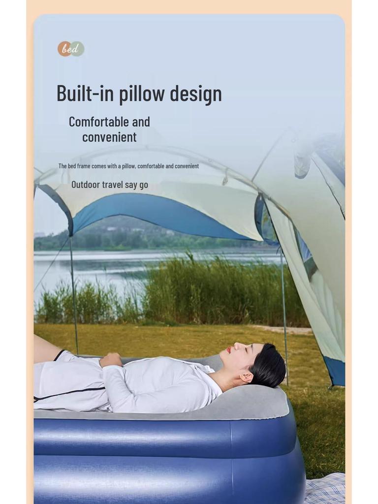 Bestway Double Inflatable Mattress - Thickened Portable Air Cushion Bed for Indoor & Outdoor Use