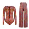 Costume da Bagno Solare Donna Alta Elasticità Ispessito Rete Pantaloni Larghi Costumi da Bagno Europei e Americani Fitness Intero