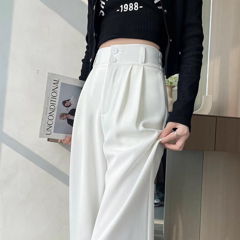 High-end suit wide-leg pants for women, spring new high-waisted straight pants, hot-selling new models