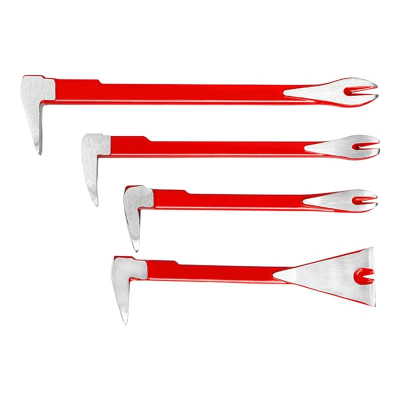 ABBP-4-Piece Nail Puller Tool Set, 12In, 1In, 8In - Heavy Duty & Mini Pry Bar, For Home Remolding & Woodworking