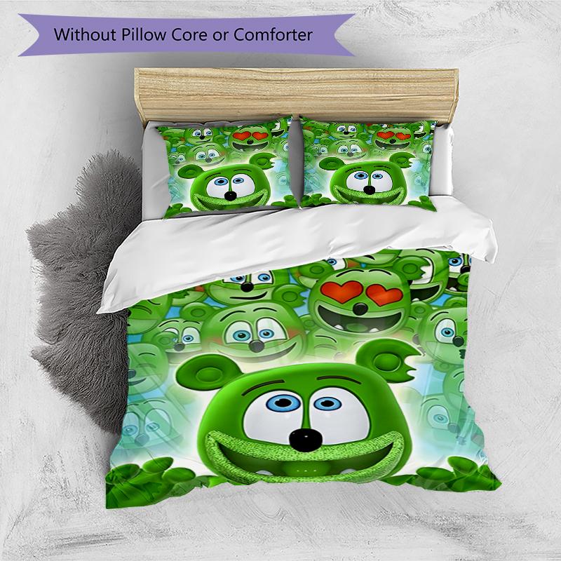 3pcs Gummy Bear1 Design Cover Set - HD Printed Bedding with 1 Cover and 2 Pillowcases - Perfect for Home and Dorm Decor