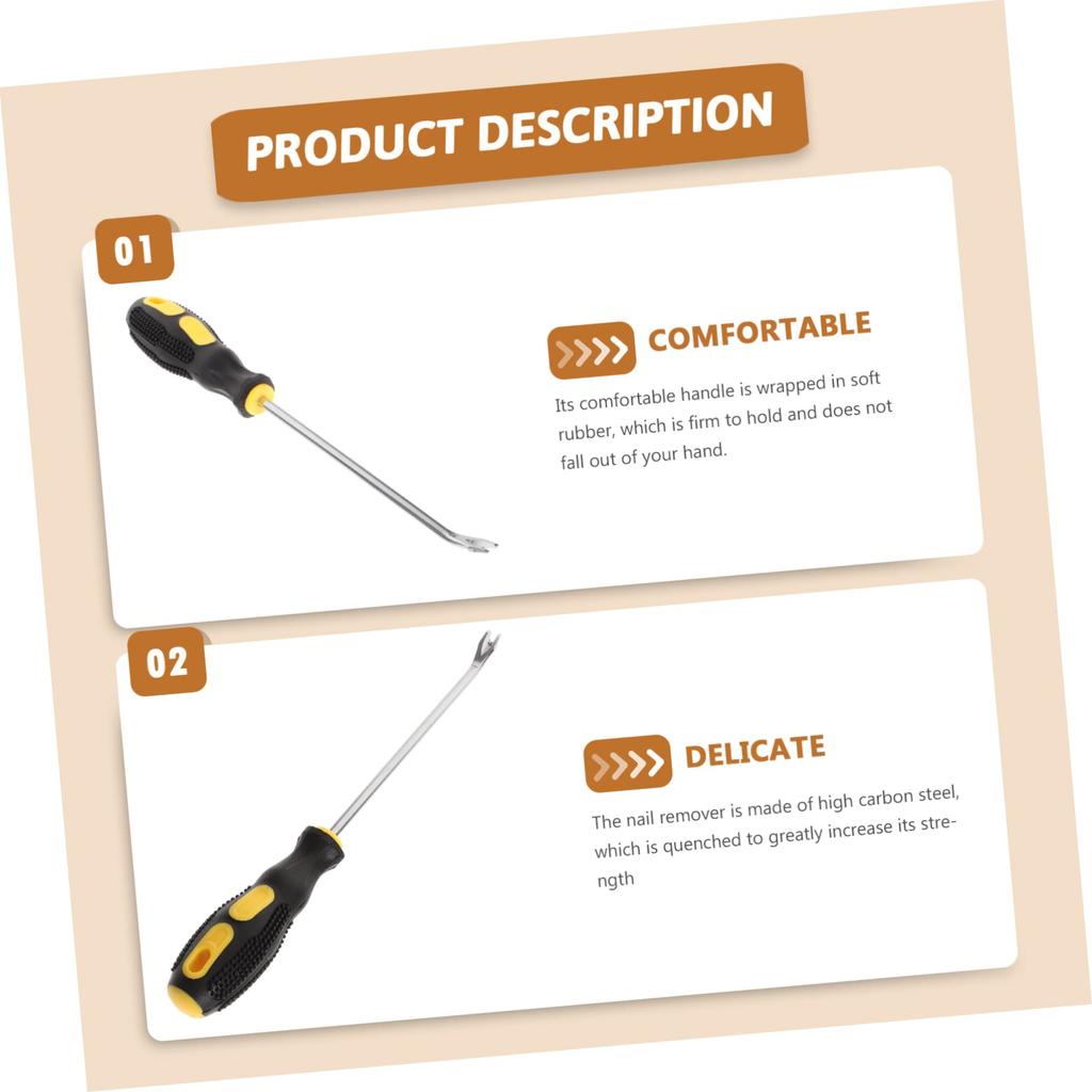 SAFIGLE Office Staple Removal Tool with Double Prong Manual Nail Removal Pry Bar Staple Puller 4-Piece Head, Tool, Remover,