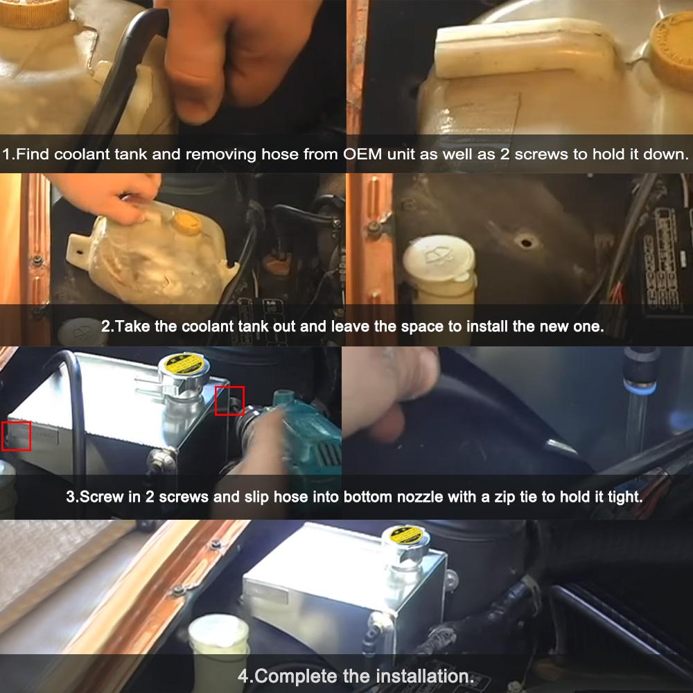 Cheap 240SX S13 SR20DET KA24DE KA24E KA24 Aluminum Coolant Overflow