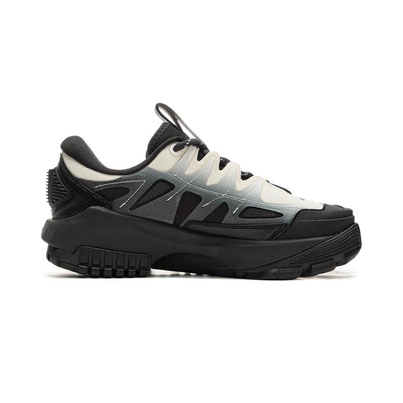 New LiNing CF Tracing Anti Slip Wear Resistant Low Top Outdoor Shoes Unisex Black White AHCU058-1