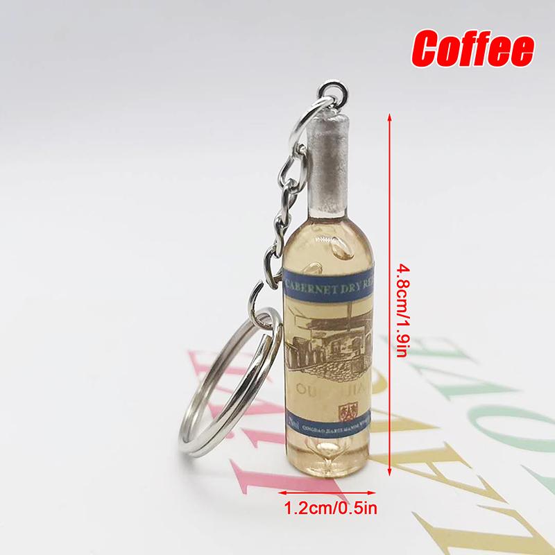 Acrylic Beer Wine Bottle Keychain Various Car Bag Key Ring Pendant Gift