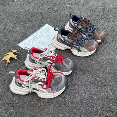 Mesh Double Shoelaces Dad Shoes Autumn Fashion Splicing Versatile Sports Casual Shoes Trendy Shoes