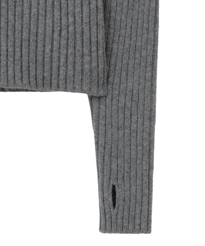 MOONSUN Unisex, Balaclava Knit Top / Gray