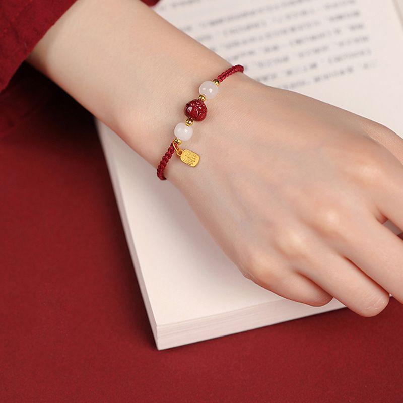 Bracelet Little Red Rope Female Cinnabar Red Rope Hand Strap College Entrance Examination Gold Ranking Title Pass Every Exam Lucky Charm Gift for Men