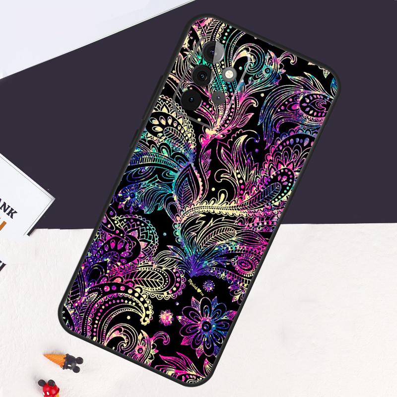 Indian Floral Henna Mandala Case For Samsung Galaxy A05 A06 A26 A16 A56 A36 A22 A32 A52 A54 A34 A14 A55 A15 A53 A33 A35