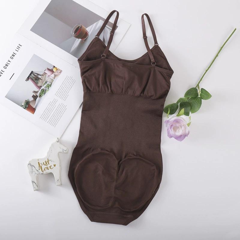 

Бесшовный боди с встроенными подушечками для контроля живота и подтяжки ягодиц, вырез-треугольник, стринги, майка без бретелек, нижнее белье XXXL темно-коричневого