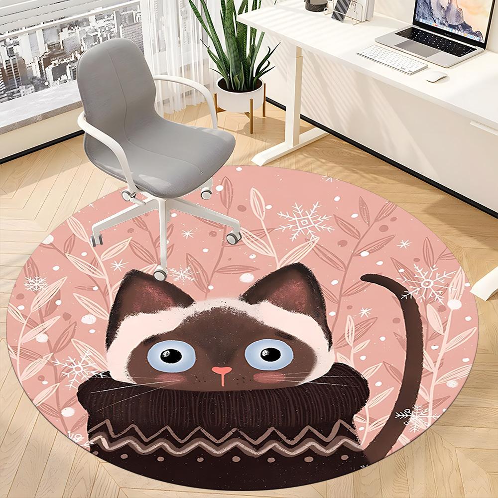 1pc Cat Winter Chair Carpet for Office - Durable, Ideal for Chair Mats, Stylish & Functional Decorative Rug yy260130083