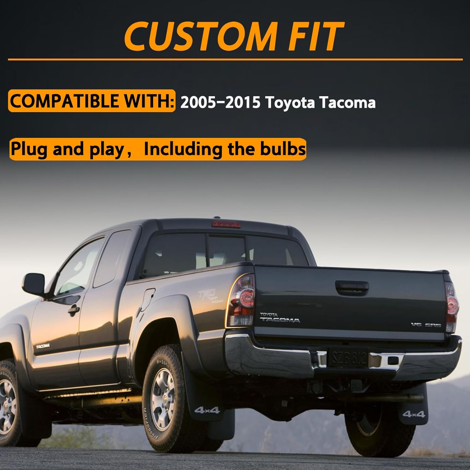 Задние фонари для Toyota Tacoma 2005-2015, Галогенные OE Красные Задние Фонари Замена (2 шт., Черный) Halogen