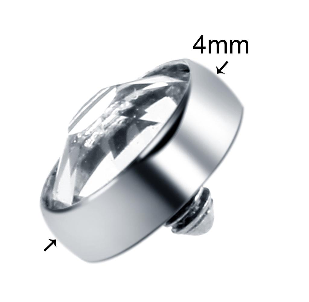 1 Pezzo Titanio G23 Cristallo CZ Micro Piercing Dermalico 3/4/5/7mm Ancora Dermalica Piercing Superficiali Opale Skin Diver Basi Gioielli per il Corpo