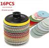 16-Piece Set: 4-inch Diamond Water and Soft Stone Grinding Pads for Marble Polishing