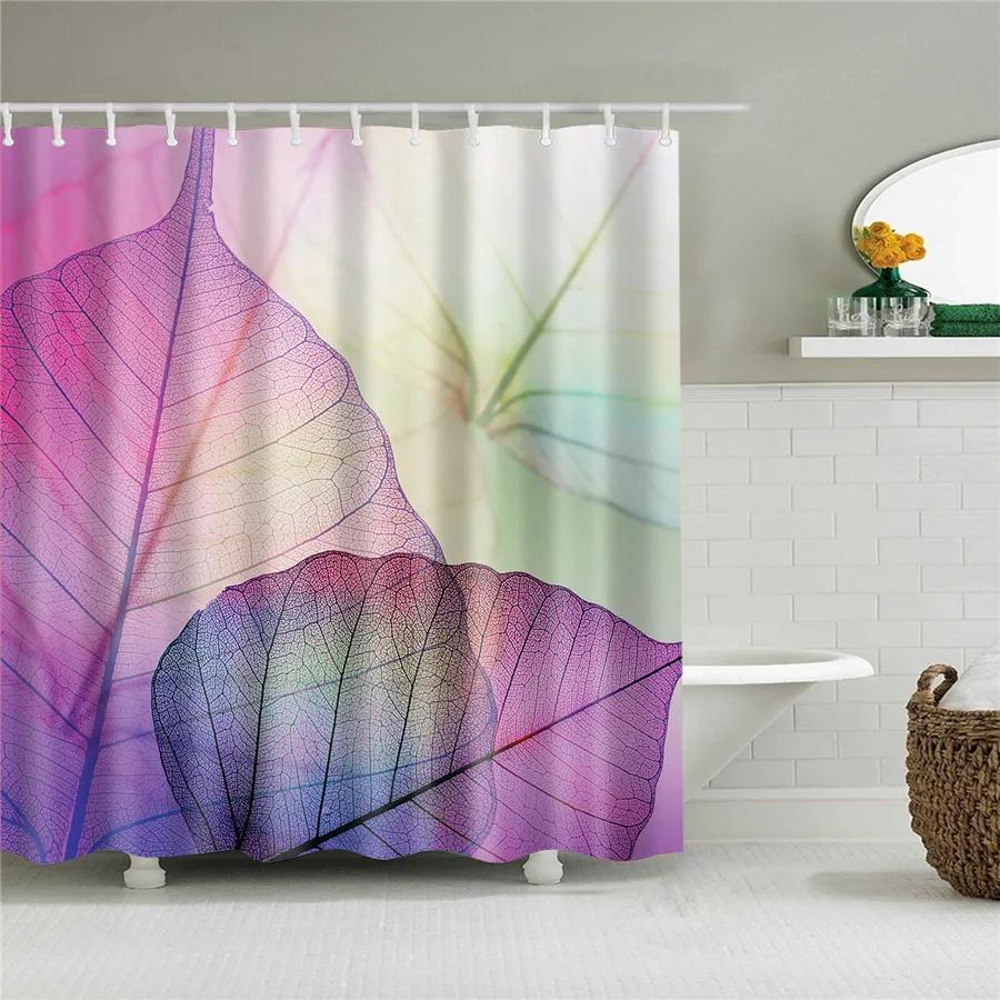 3D Flower Plum Blossom Lotus Lavender Rose Shower Curtains Bathroom Curtain Frabic Waterproof Polyester Bath Curtain with Hooks