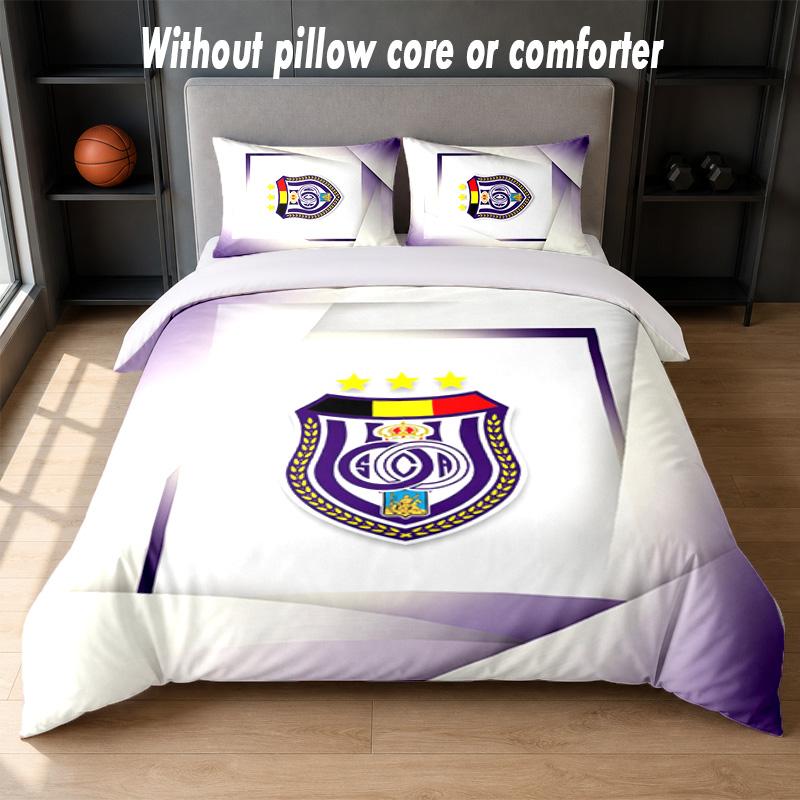 Set Biancheria da Letto Design Anderlecht FC 1 Copripiumino + 2 Federe Morbide Traspiranti Biancheria da Letto per la Casa