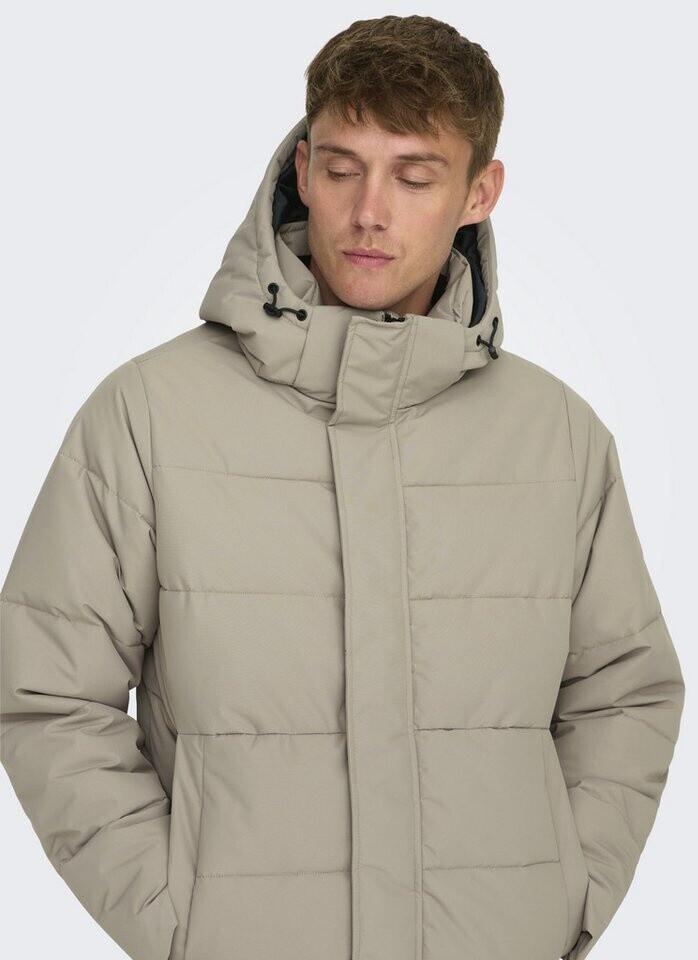 Winter Jacket Only & Sons Onscarl Life Long Quilted Coat Otw Noos (22020156) Desert Taupe