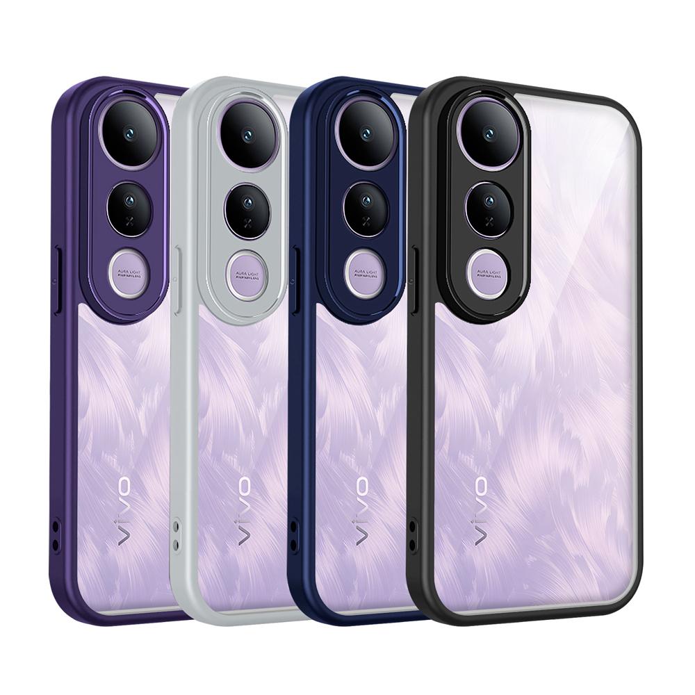 KEYSION Transparente Handyhülle für VIVO V50 Lite 5G Weiches Silikon+PC Klar Stoßfest Handy Rückseite für VIVO V50 Lite