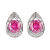 Jewelry Copper Bottom Gold Plated Imitation Rose Cut Dragon Fruit Color Stud Earrings 10 * 10