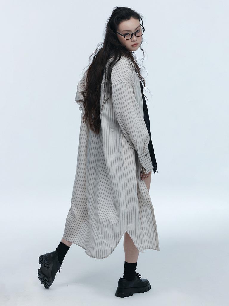 House 072C Stripe Shirts Onepiece Beige