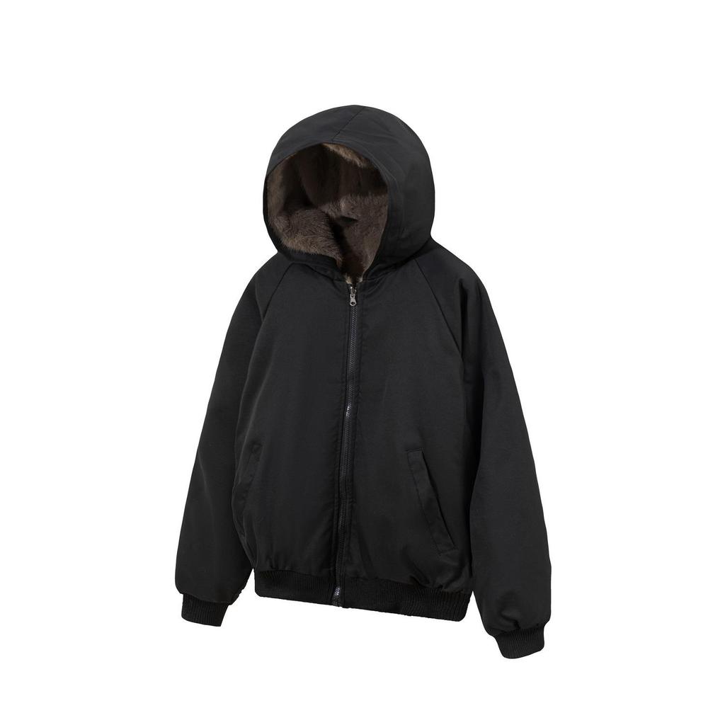 Unisex Wendbare Baumwolljacke mit Fleecefutter und Kapuze - Winter-Essential