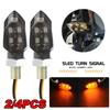 2/4PCS Mini Motorcycle Smoke Lens Turn Signal Light 5LED 12V Amber Blinker Indicator Lamp Motorcycle Universal Easy to Install