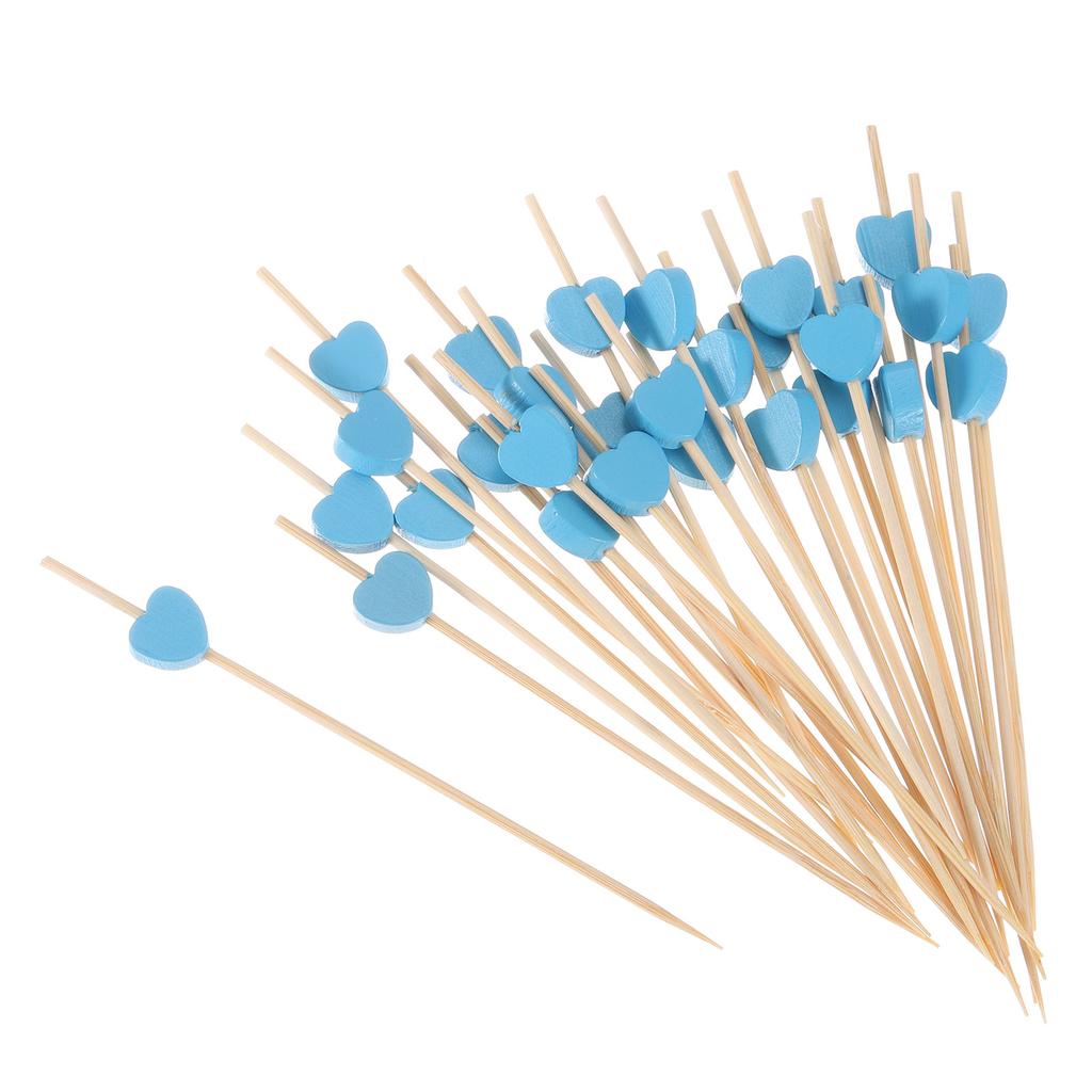 100/200pcs 120mm Bamboo Cocktail Picks Food Fruit Toothpicks Drink Picks Party Decorative Skewers Food Sticks
