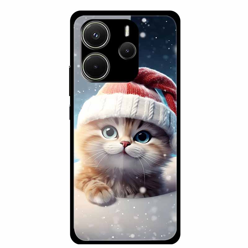 For Redmi Note 14 4G Phone Case Note14 Coque Hard Tempered Glass Back Cover For Xiaomi Redmi Note 14 5G Case Shell Soft Bumper