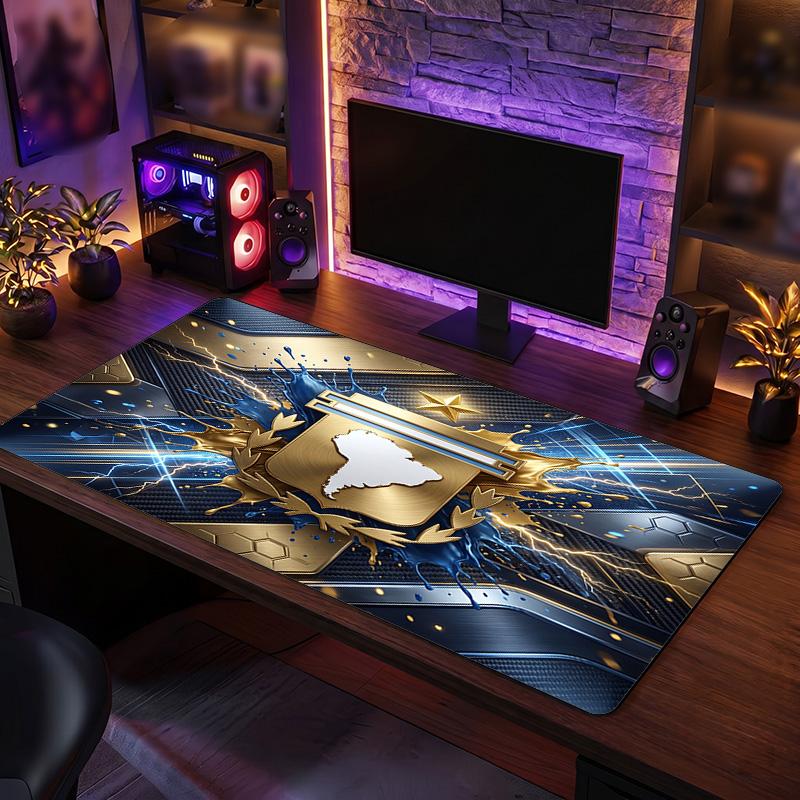 Tappetino Mouse Scudo Calcio Argentina, Tappetino da Scrivania Esteso Antiscivolo in Gomma per Gaming Ufficio Laptop Regalo per Fan