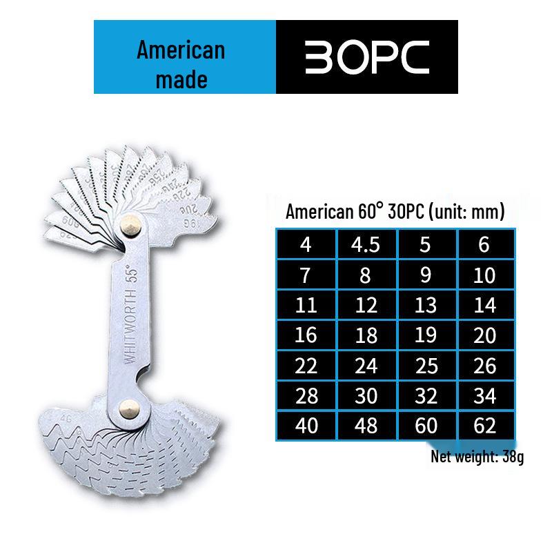 American Standard Metric & Imperial Thread Plug Gauge & Template