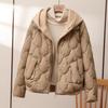 Fake Two-piece Cotton Short Hooded Winter Patchwork Jacket
