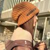 Hat Autumn and Winter Fashion Korean Version Knitted Hat Stacked Big Head Big Brim Wool Hat Versatile Face Small Warm Cold Hat