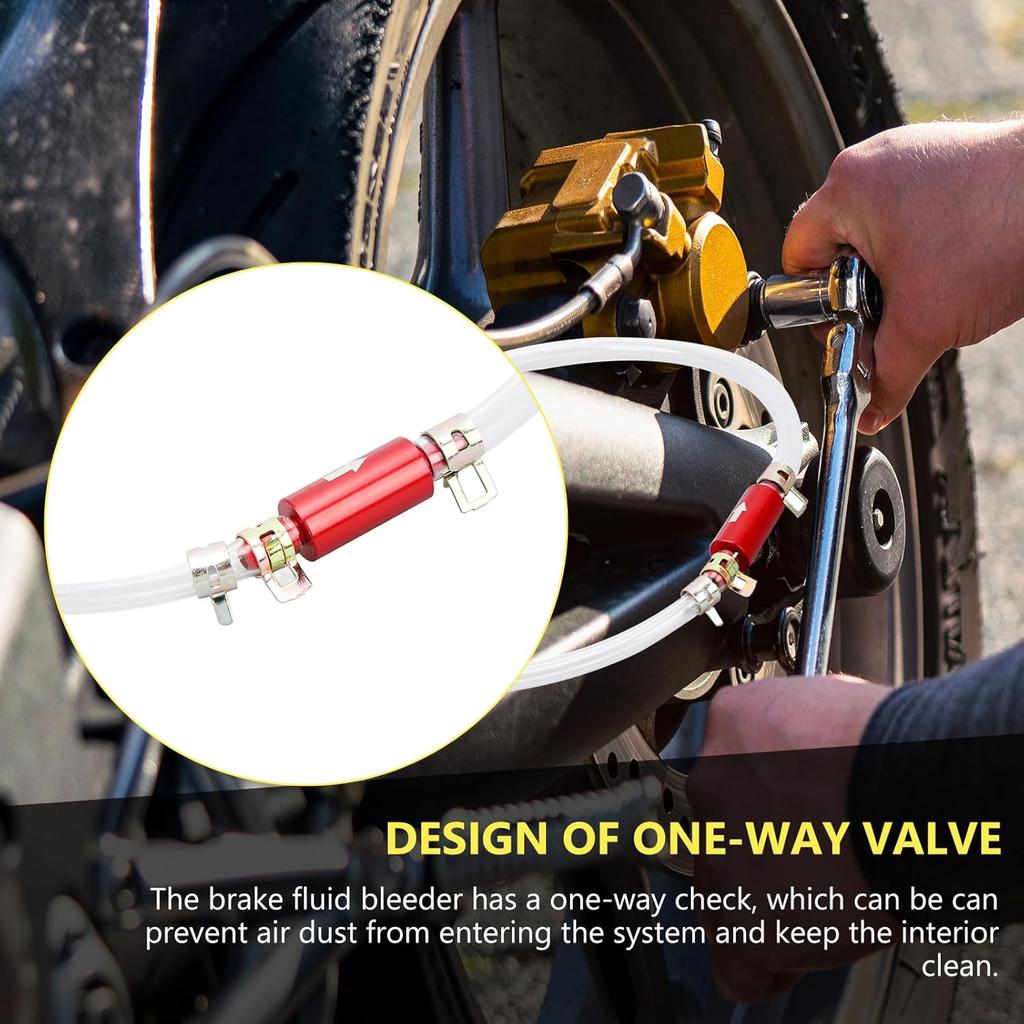 2 Pack Brake Bleeder Hose for Motorcycle Car with One Way Check Valve Tube 6MM Universal Brake Bleeding Tool Kit for Hydraulic System Bleeding, Car