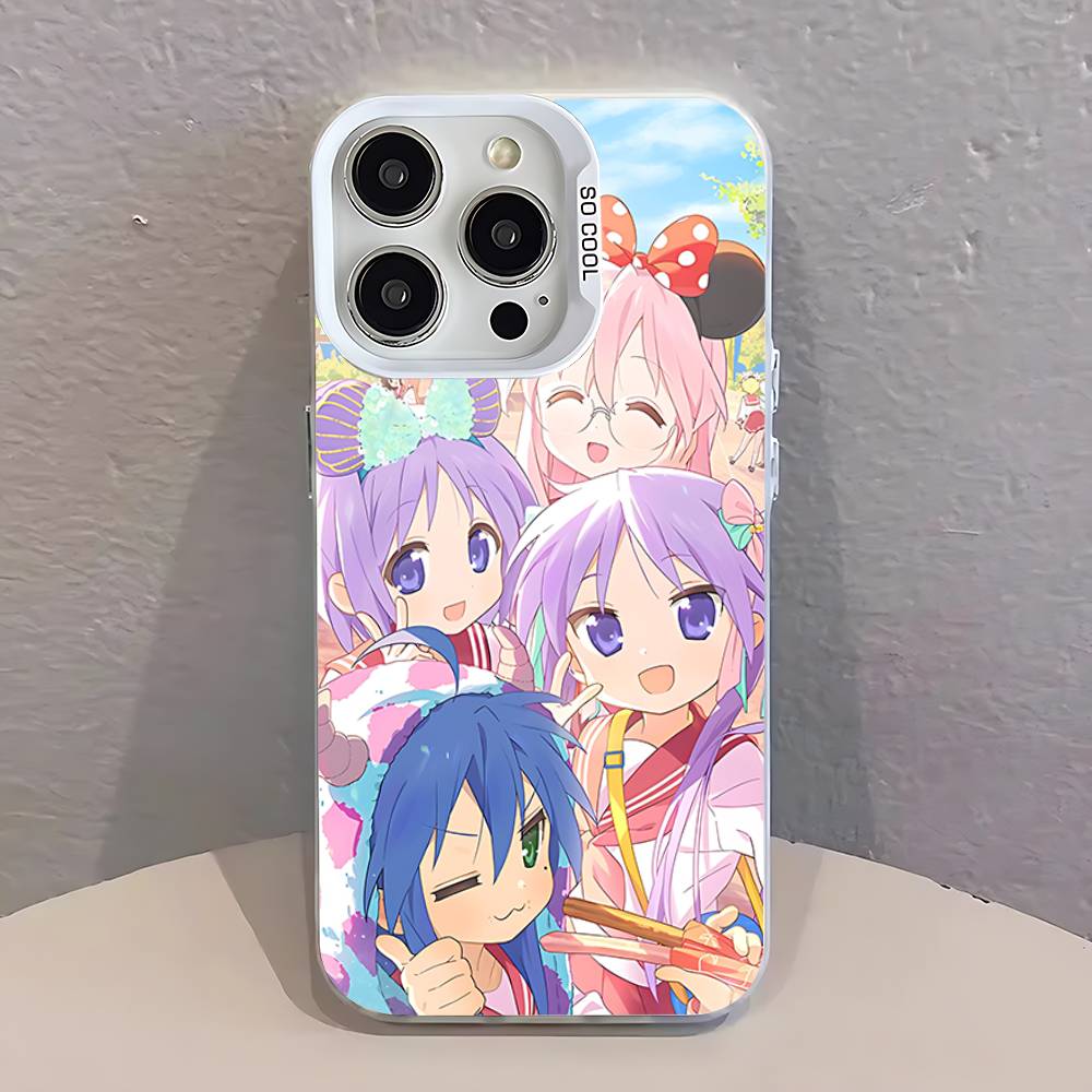 K-Konata Izumi Glücksstern S Handyhülle Für iPhone 17,16,15,14,13,12,11,Pro,Max,Plus,SE,Air,Mini Anti-Fall Weißer Stoßfänger