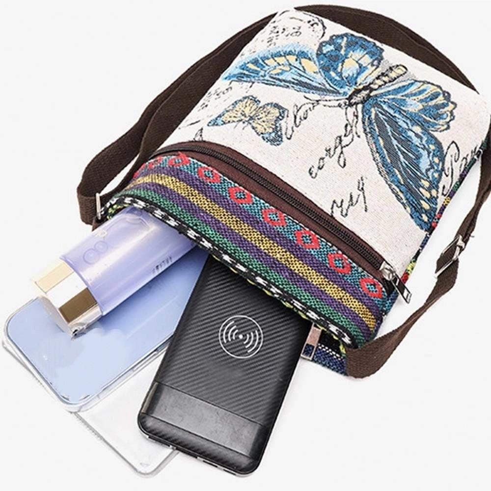 Große Kapazität Ethnischer Stil Umhängetasche Stickerei Tier Schultertasche Einkaufstaschen