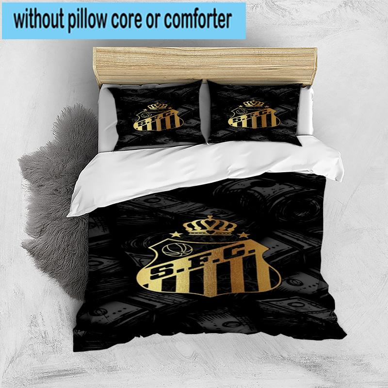 3pcs Fc Crest Design Printed Bedding Set Duvet Cover Closure Includes 1 Duvet Cover & 2 Pillowcases Bedding Sets Home Decor Gifts