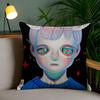 Anime H-Hikari Shimoda Illustrations Pillow Case Custom Printed Brushed Fleece Pillow, Baby Skin-Touch, Eco-Friendly Dye-Sublima