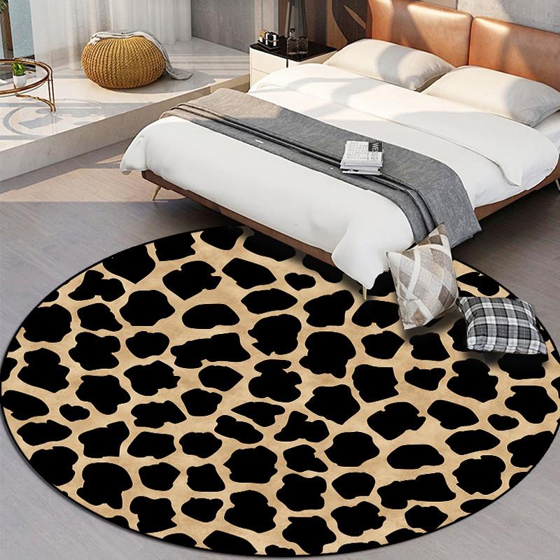 

Круглый напольный коврик с животным принтом, ковер с узором в полоску, украшение для дома, гостиной, противоскользящий напольный коврик, дверной коврик 40cm
