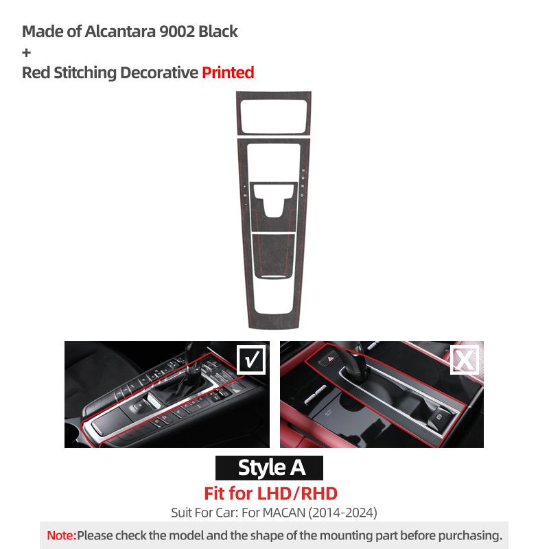 For Porsche Macan 2014-2025 Made of Alcantara Center Console Gear Shifter Panel Trim Sticker Car Interior Tuning Accessories