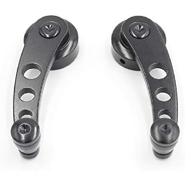 2Pcs Universal Car Window Handle Winder Riser Replacement Winder Crank Riser Window Handles Aluminum Alloy (Black)