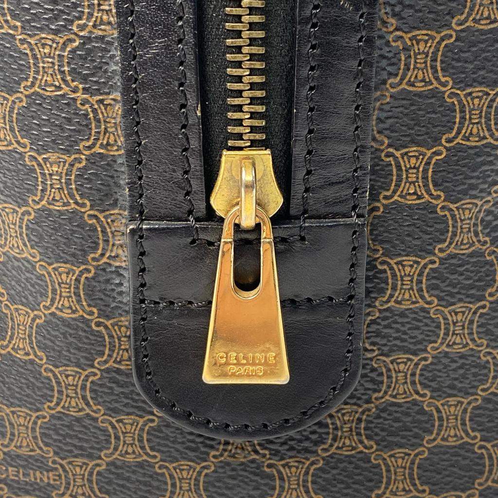 Gebrauchte CELINE Boston Tasche schwarz/braunes Leder Damen