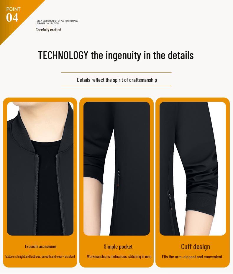 Men's Spring 2026 Stand-up Collar Jacket for Fathers: Trendy Business Casual Fashion