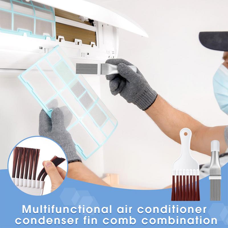 AC Vent Cleaner AC Coil Cleaner 3 Pieces AC Cleaning Kit Air Conditioner Cleaning Kit AC Coil Brush For Condenser Computer