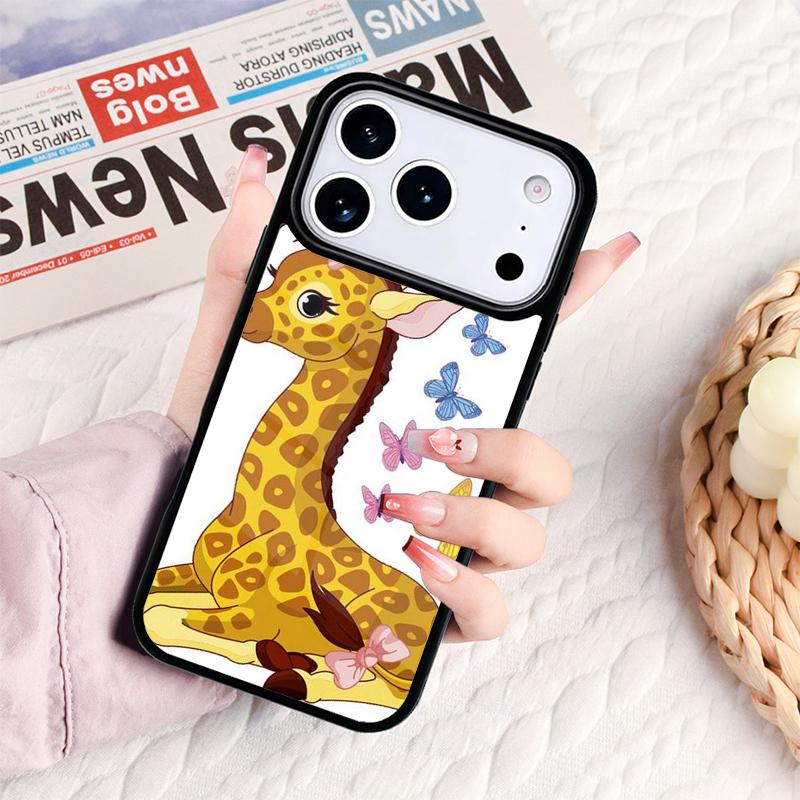 Giraffe Anime Cute Phone Case For IPhone 17 16e 15 14 13 12 11 Pro Max Air Mini Soft Protective Cover