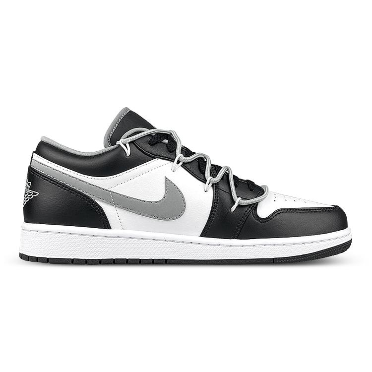 Jordan Air Jordan 1 Low Vintage Basketball Shoes Unisex Black White Gray 553558-040(Team47-AJ)