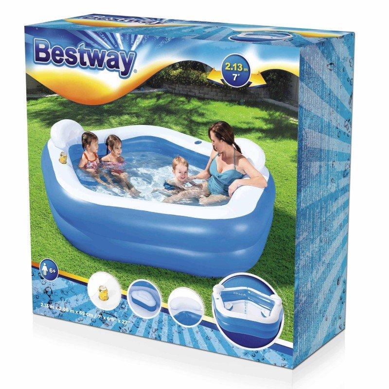 Inflatable Pool 213 X 206 X 69 Cm Family Fun Bestway 54153