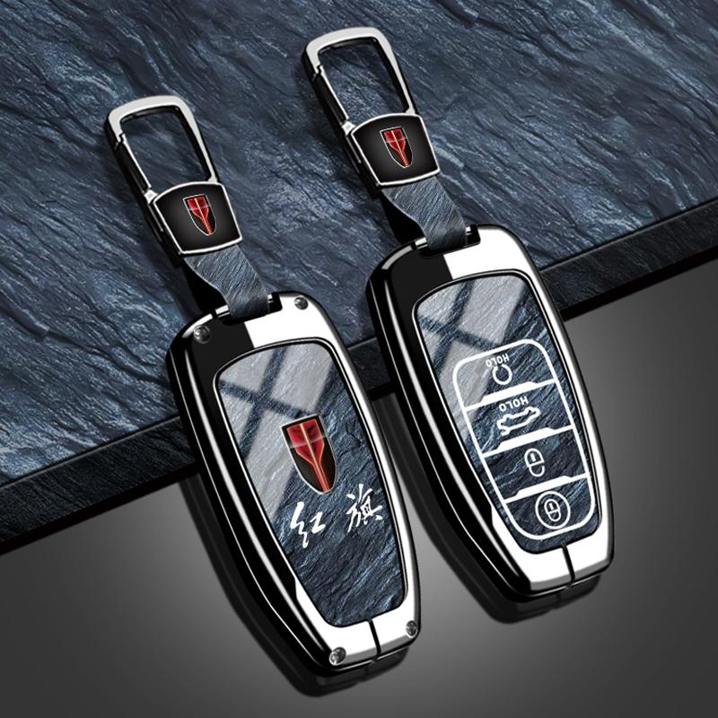 Fit For Faw Hongqi H5 E-Hs9 H9 Series Hs9 Hs5 Hs7 Zinc Alloy Tpu Stone Pattern New Fashion Auto Key Fob Cover Case Protector Key Ring Accessory