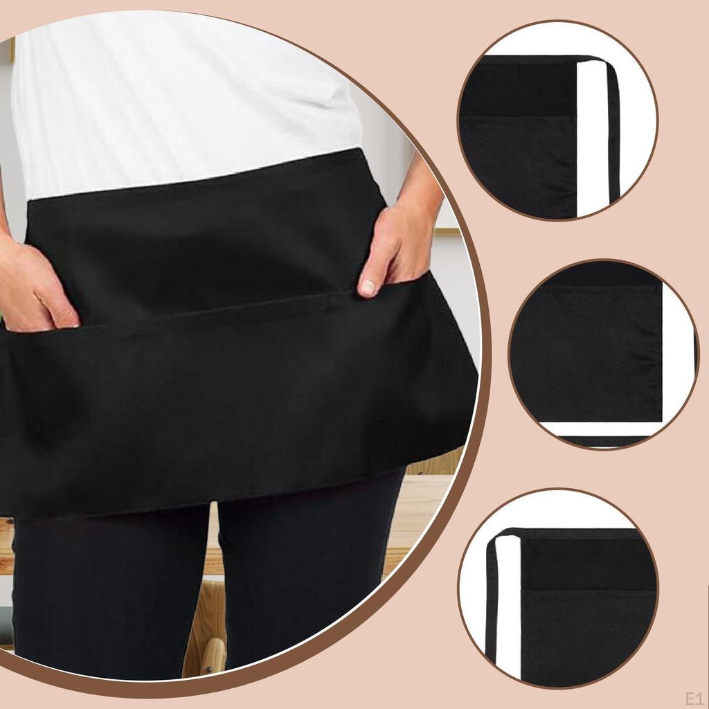 Waitress Waist Apron Half Chef Multifunctional Adults Lightweight Short with Pockets for Home